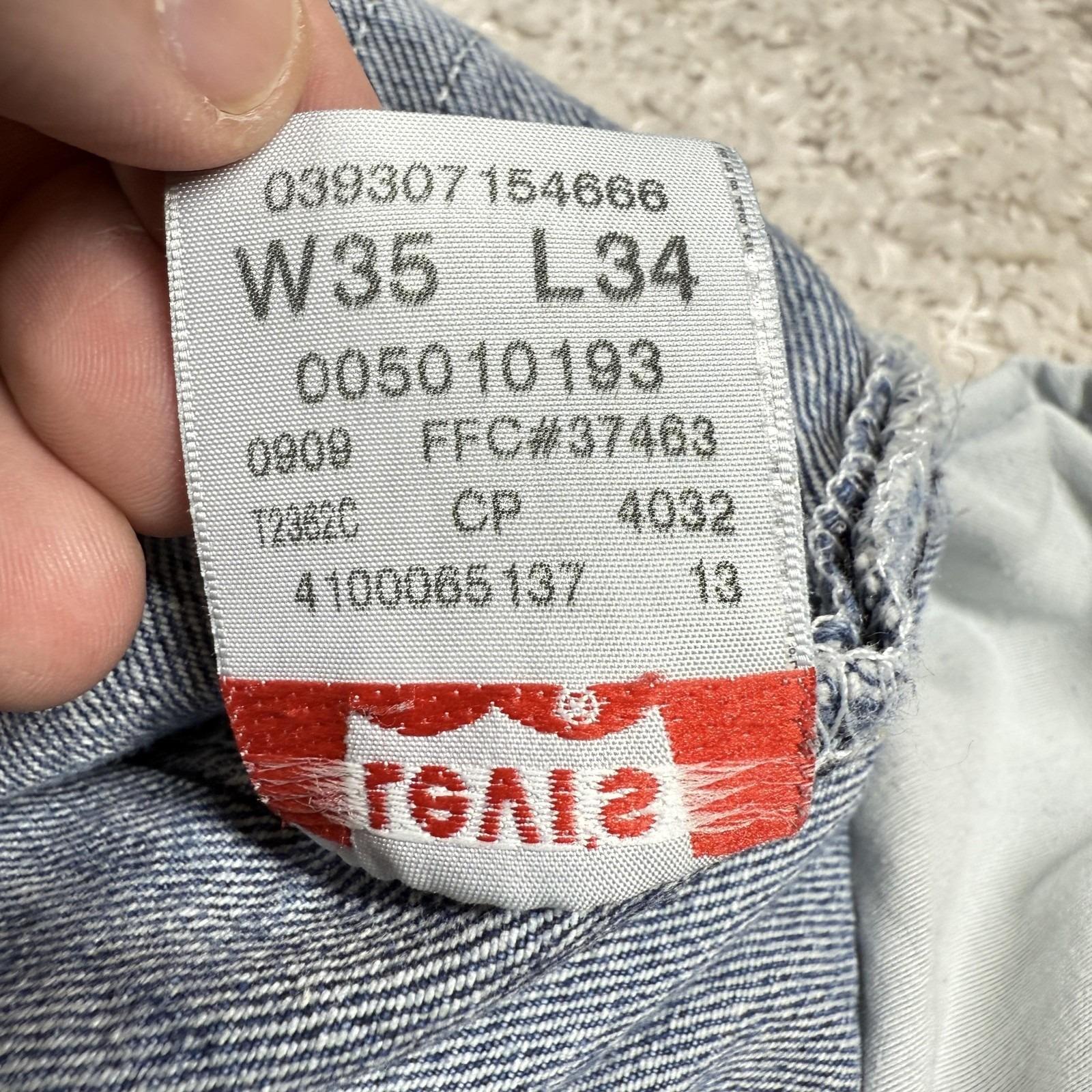 Vintage Levis 501 XX 00s Jeans Mens 35x34 Button Fly Straight Leg