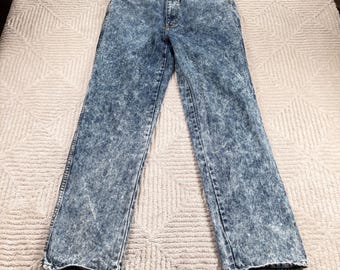 Nixit jeans met rechte pijpen met marmerwassing heren 36 x 32 blauw acid wash vintage jaren 80 denim