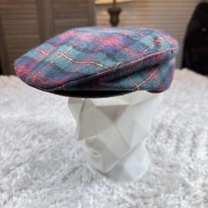 VTG Pendleton Hatt Keps Cabbie Peaky Tartan Ull Driving Hunting Newsboy 70-tal