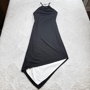 VTG White House Black Market Halter Dress Women XS Black Cocktail Formal 90's