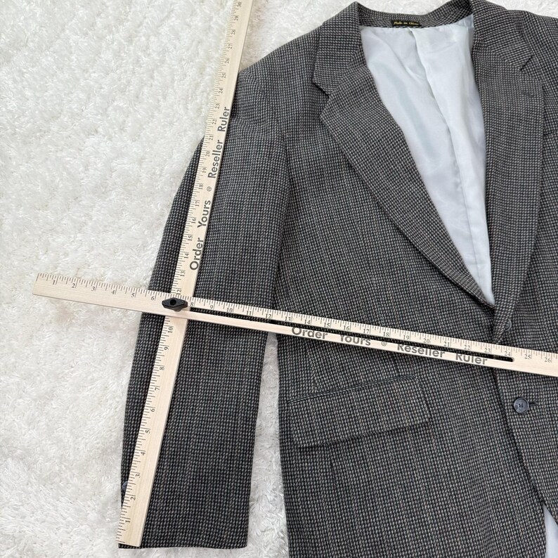 Jordache Blazer Herren 46L Leinen Wollmischung Vintage Jacke 90er 80er Jahre Academia Preppy Bild 8