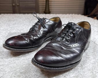 Vintage ALDEN Dark Brown Shell Cordovan Wing Tip Oxfords | 11 B