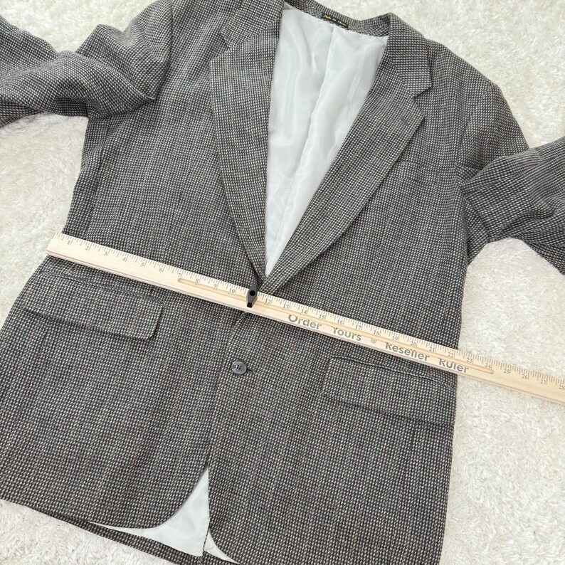 Jordache Blazer Herren 46L Leinen Wollmischung Vintage Jacke 90er 80er Jahre Academia Preppy Bild 6