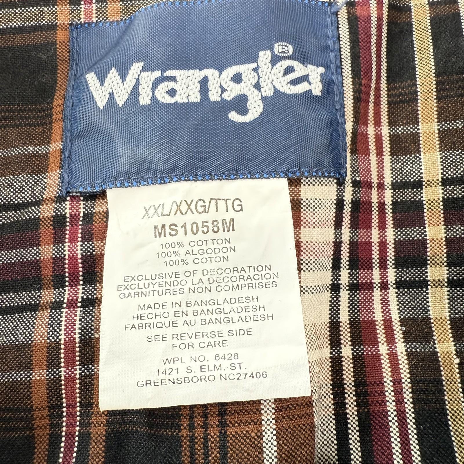 Chemise Wrangler Snap XL pour homme en denim de coton