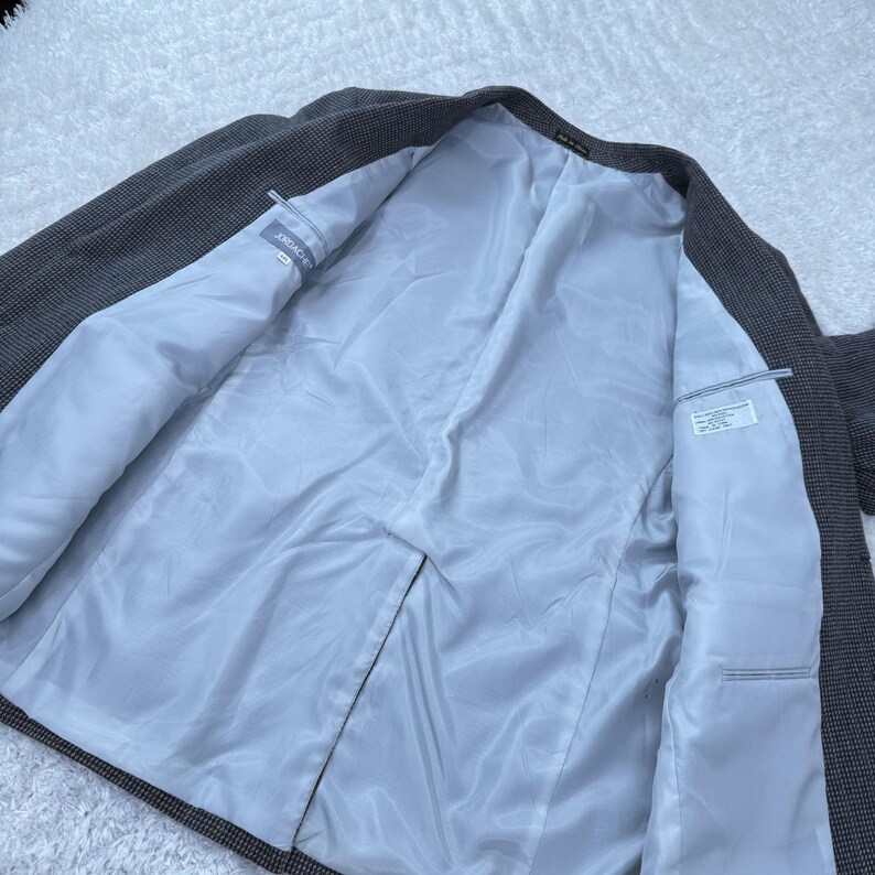 Jordache Blazer Herren 46L Leinen Wollmischung Vintage Jacke 90er 80er Jahre Academia Preppy Bild 9