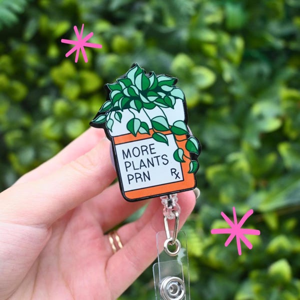 Plants PRN, badge reel, pharmacy, pharmacist, cna, md, nurse, healthcare