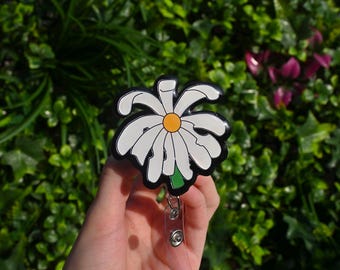 Wilted Daisy, Badge Reel, Nurse, RN, Healthcare