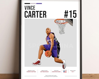 Vince Carter Poster, Basketball Art, Vince Carter Fan Gift, Vector Illustration, Sports Wall Decor, Digital Download - VC2.