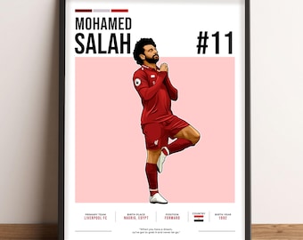 Mohamed Salah Poster, Fußballkunst, Mohamed Salah Fan Geschenk, Vektor-Illustration, Sport Wanddekoration, digitaler Download - MS1.