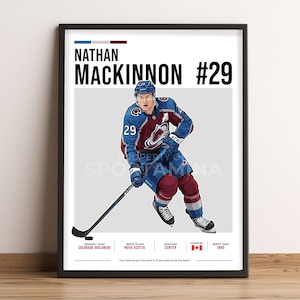 Nathan MacKinnon Poster, Hockey Art, Nathan MacKinnon Fan Gift, Vector Illustration, Sports Wall Decor, Digital Download - NM2.