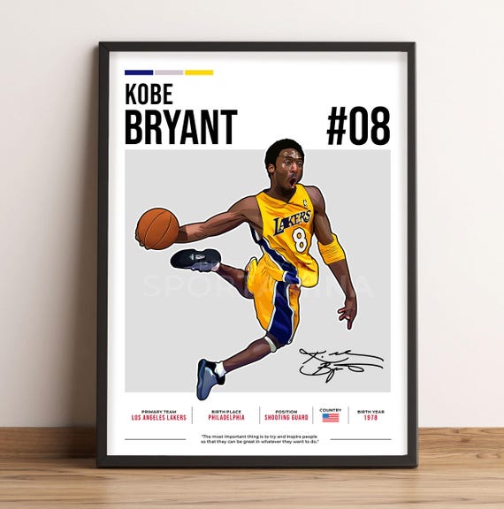 Kobe Bryant Poster, Basketball Art, Kobe Young Fan Gift, Vector
