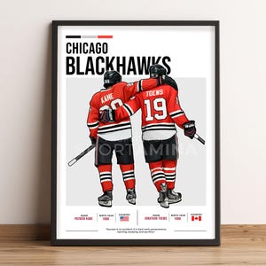 Patrick Kane-poster, hockeykunst, Jonathan Toews-fancadeau, vectorillustratie, sportmuurdecoratie, digitale download - KT1.