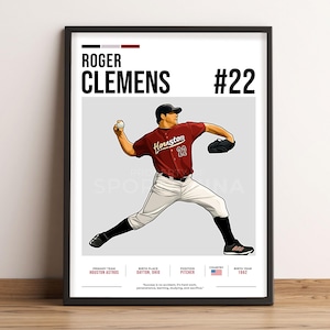 Roger Clemens Poster, Baseball Art, Roger Clemens Fan Gift, Vector Illustration, Sports Wall Decor, Digital Download - RC1.