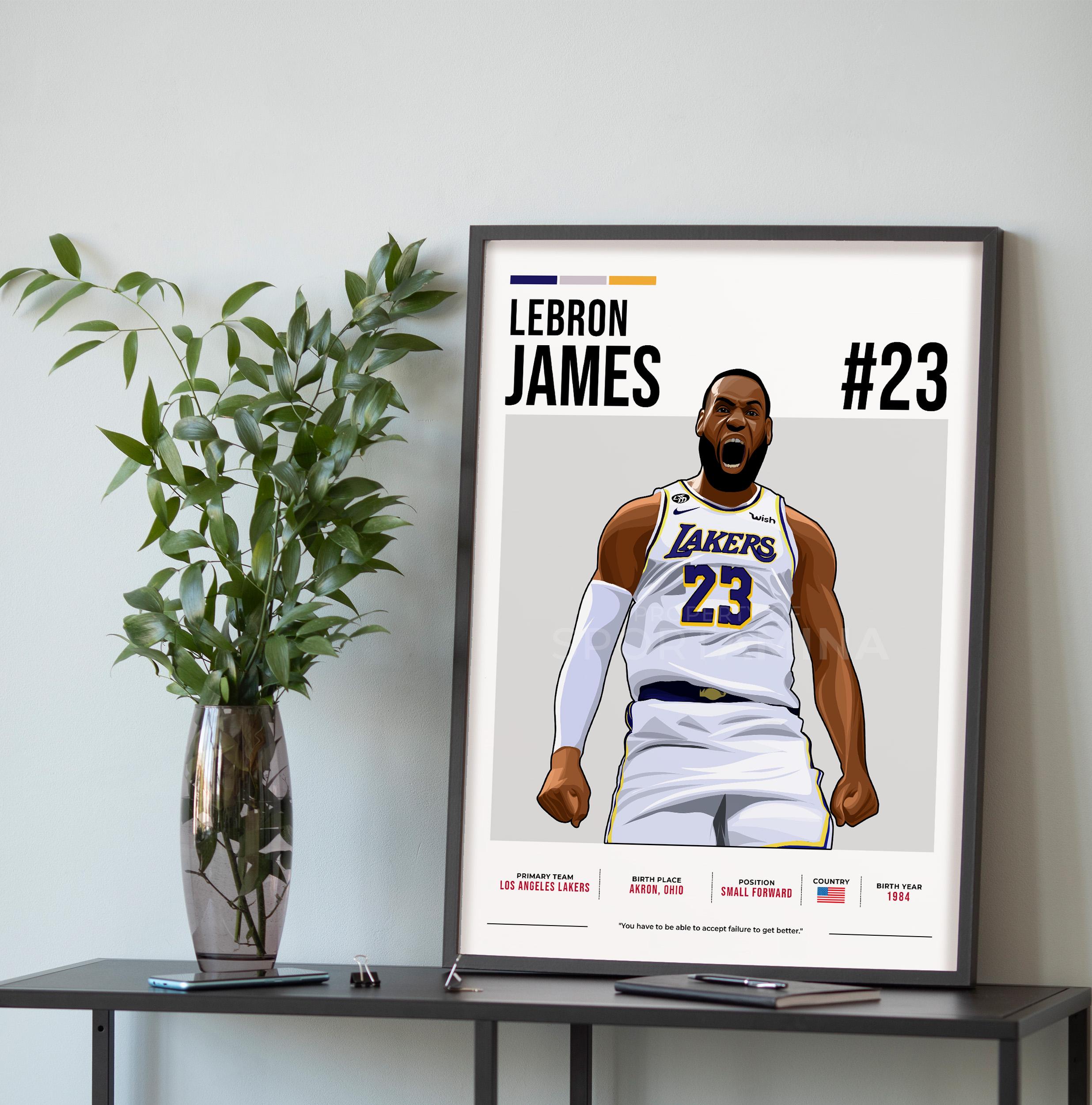 Lebron James Poster, Basketball Art, Lebron James Fan Gift, Vector ...