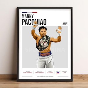 Manny Pacquiao Poster, Boxing Art, Manny Pacquiao Fan Gift, Vector Illustration, Sports Wall Decor, Digital Download - MP1.