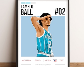 LaMelo Ball Poster, Basketball Print, LaMelo Print Vector Art, Vector Illustration, LaMelo Ball Fan Gift, Sports Wall Art - LB1.