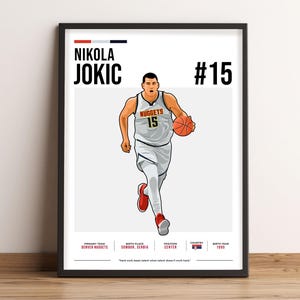Nikola Jokic Poster, Basketball Art, Nikola Jokic Fan Gift, Vector Illustration, Sports Wall Decor, Digital Download - NJ1.