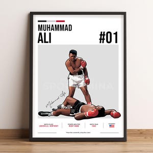 Muhammad Ali Poster, Boxing Art, Muhammad Ali Fan Gift, Vector Illustration, Sports Wall Decor, Digital Download - MA1.