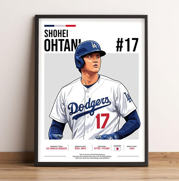Shohei Ohtani Poster, Baseball Art, Shohei Ohtani Fan Gift, Vector