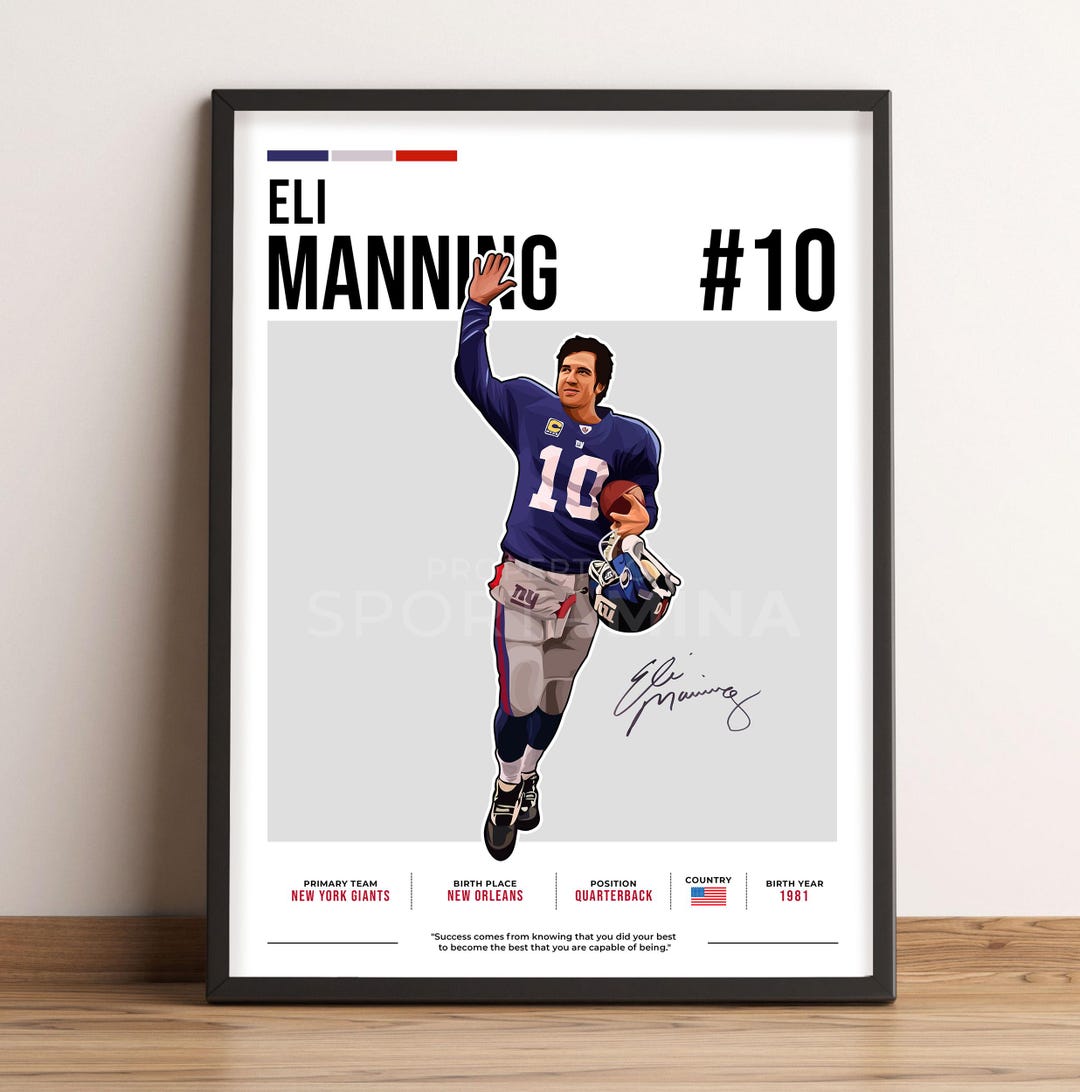 Eli Manning Poster, Football Art, Eli Manning Fan Gift, Vector ...