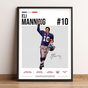 Eli Manning Poster, Football Art, Eli Manning Fan Gift, Vector Illustration, Sports Wall Decor, Digital Download - EM2.