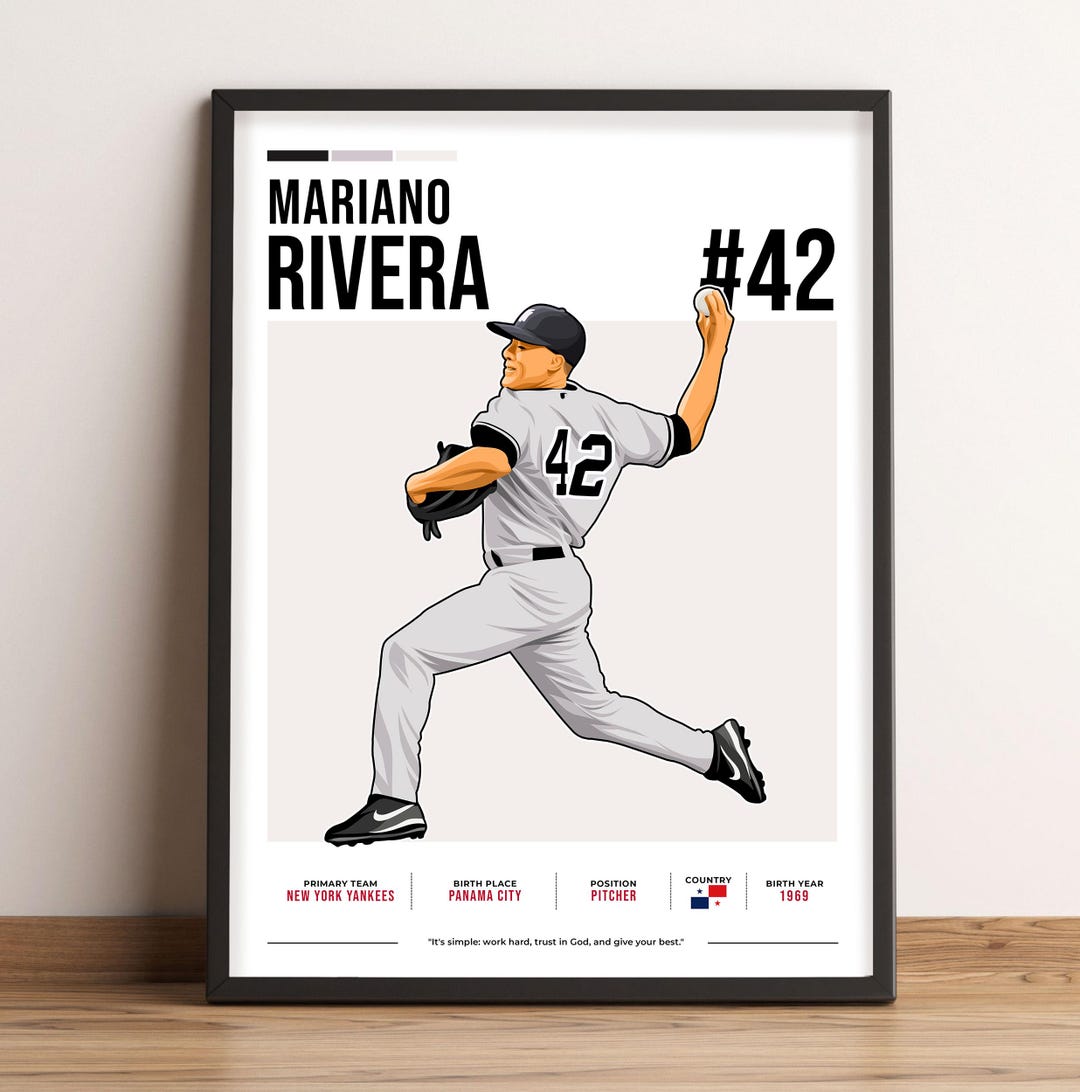 Mariano Rivera Poster, Baseball Art, Mariano Rivera Fan Gift, Vector ...