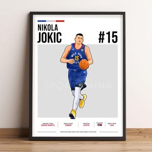 Nikola Jokic Poster, Basketball Art, Nikola Jokic Fan Gift, Vector Illustration, Sports Wall Decor, Digital Download - NJ2.