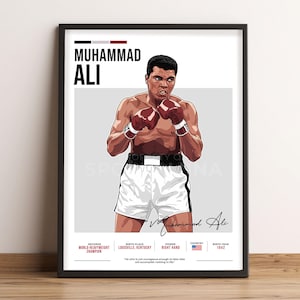 Muhammad Ali Poster, Boxing Art, Muhammad Ali Fan Gift, Vector Illustration, Sports Wall Decor, Digital Download - MA2.