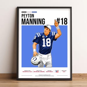 Peyton Manning Poster, Football Art, Peyton Manning Fan Gift, Vector Illustration, Sports Wall Decor, Digital Download - PM1.