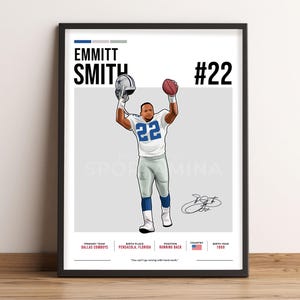 Emmitt Smith Poster, Football Art, Emmitt Smith Fan Gift, Vector Illustration, Sports Wall Decor, Digital Download - ES1.