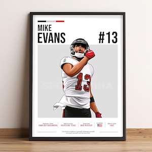 Mike Evans Poster, Football Art, Mike Evans Fan Gift, Vector Illustration, Sports Wall Decor, Digital Download - ME1.