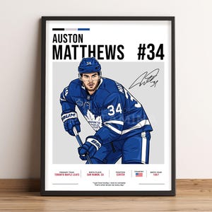Auston Matthews Poster, Hockey Art, Auston Matthews Fan Gift, Vector Illustration, Sports Wall Decor, Digital Download - AM3.