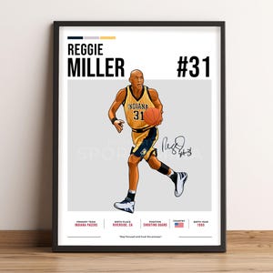 Reggie Miller Poster, Basketball Art, Reggie Miller Fan Gift, Vector Illustration, Sports Wall Decor, Digital Download - RM1.