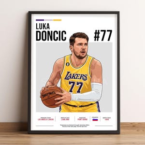 Luka Doncic poster, basketbalkunst, Luka Doncic fan cadeau, vectorillustratie, sportmuur decor, digitale download - LD1.