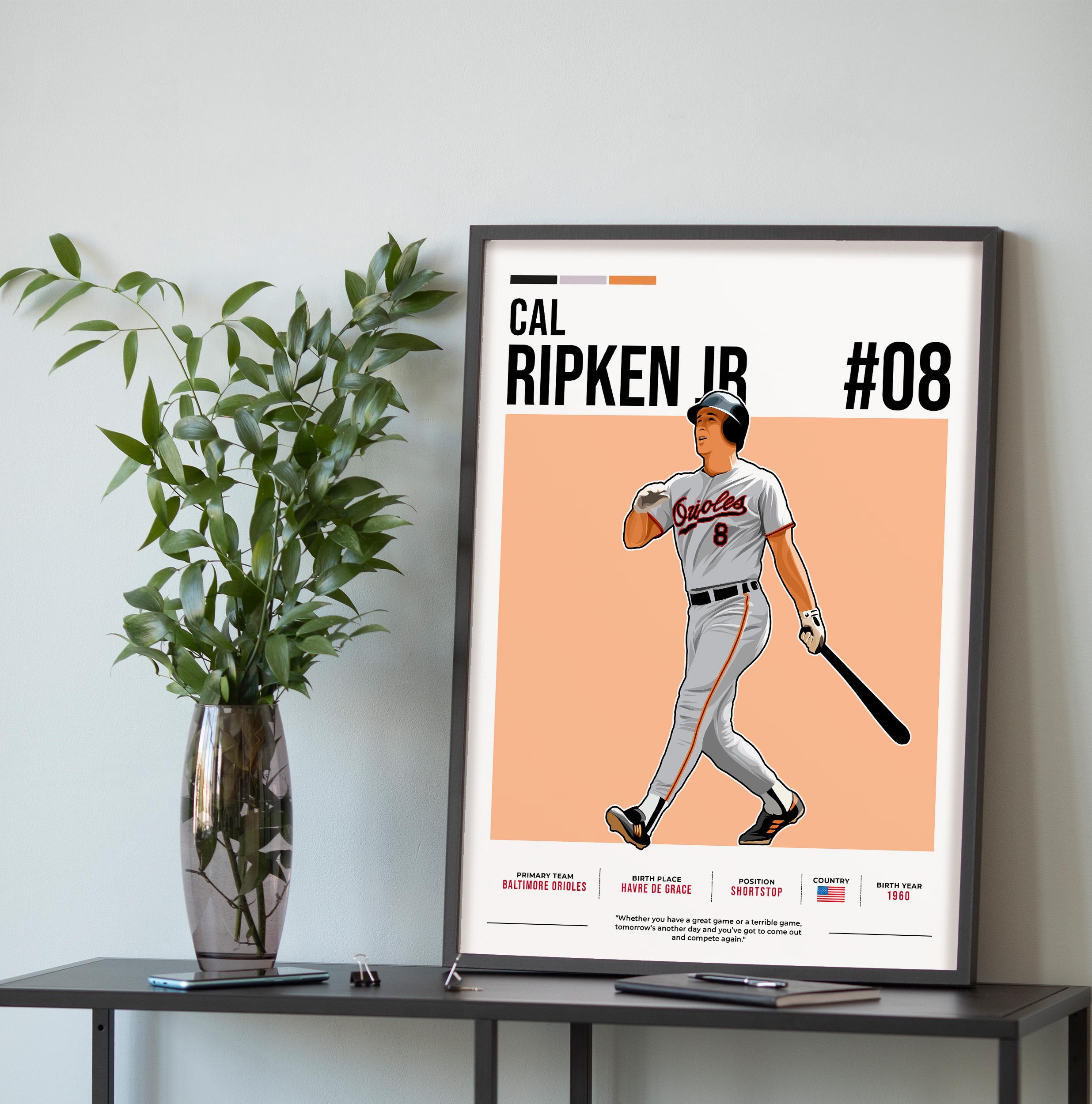 Cal Ripken Jr Poster, Baseball Art, Cal Ripken Jr Fan Gift, Vector