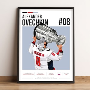 Alexander Ovechkin Poster, Ice Hockey Print, Ovechkin Print Vector Art, Vector Illustration, Alex Ovechkin Fan Gift, Sports Wall Art - AO1.