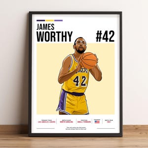 James Worthy Poster - Etsy