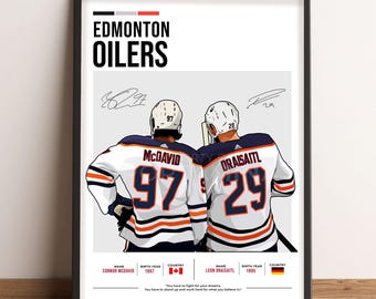Connor McDavid Poster, Hockey Art, Leon Draisaitl Fan Gift, Vector Illustration, Sports Wall Decor, Digital Download - MD1.