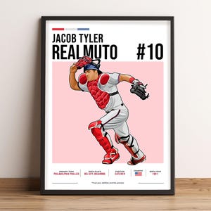 JT Realmuto Poster, Baseball Art, JT Realmuto Fan Gift, Vector Illustration, Sports Wall Decor, Digital Download - JR1.