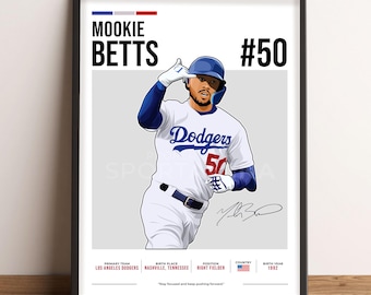 Mookie Betts Poster, Baseball Art, Mookie Betts Fan Gift, Vector Illustration, Sports Wall Decor, Digital Download - MK2.
