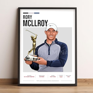 Rory McIlroy Poster, Golf Art, Rory McIlroy Fan Gift, Vector Illustration, Sports Wall Decor, Digital Download - RM1.