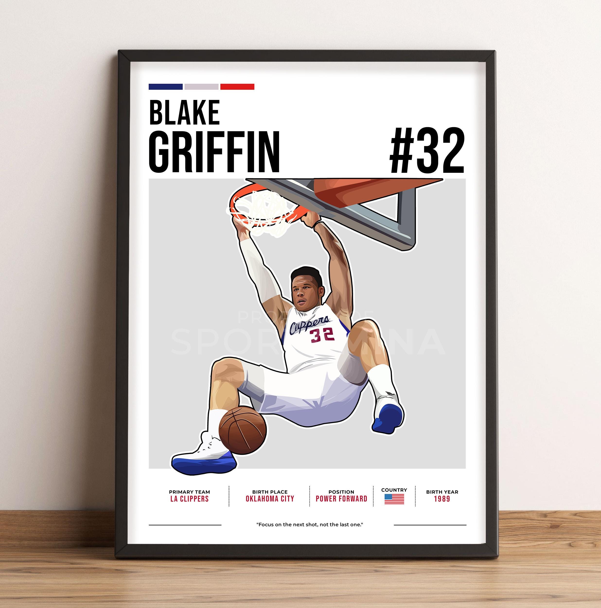Blake Griffin Poster, Basketball Art, Blake Griffin Fan Gift, Vector Illustration, Sports Wall Decor, Digital Download - BG1.