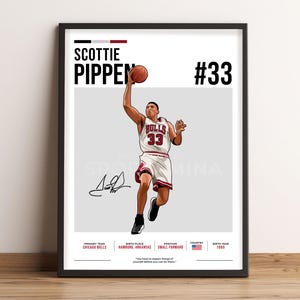 Scottie Pippen Poster, Basketball Art, Scottie Pippen Fan Gift, Vector Illustration, Sports Wall Decor, Digital Download - SP1.