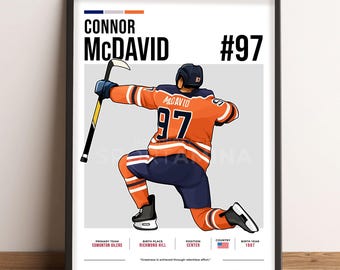 Connor McDavid Poster, Hockey Art, Connor McDavid Fan Gift, Vector Illustration, Sports Wall Decor, Digital Download - CM2.