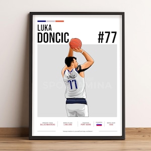 Luka Doncic poster, basketbalkunst, Luka Doncic fan cadeau, vectorillustratie, sportmuur decor, digitale download - LD1.