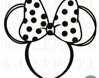 Magic Mouse Ear Headband SVG PNG Clipart Polka Dot Bow for Cricut Silhouette Glowforge clipart shirts Sublimation gifts - Original