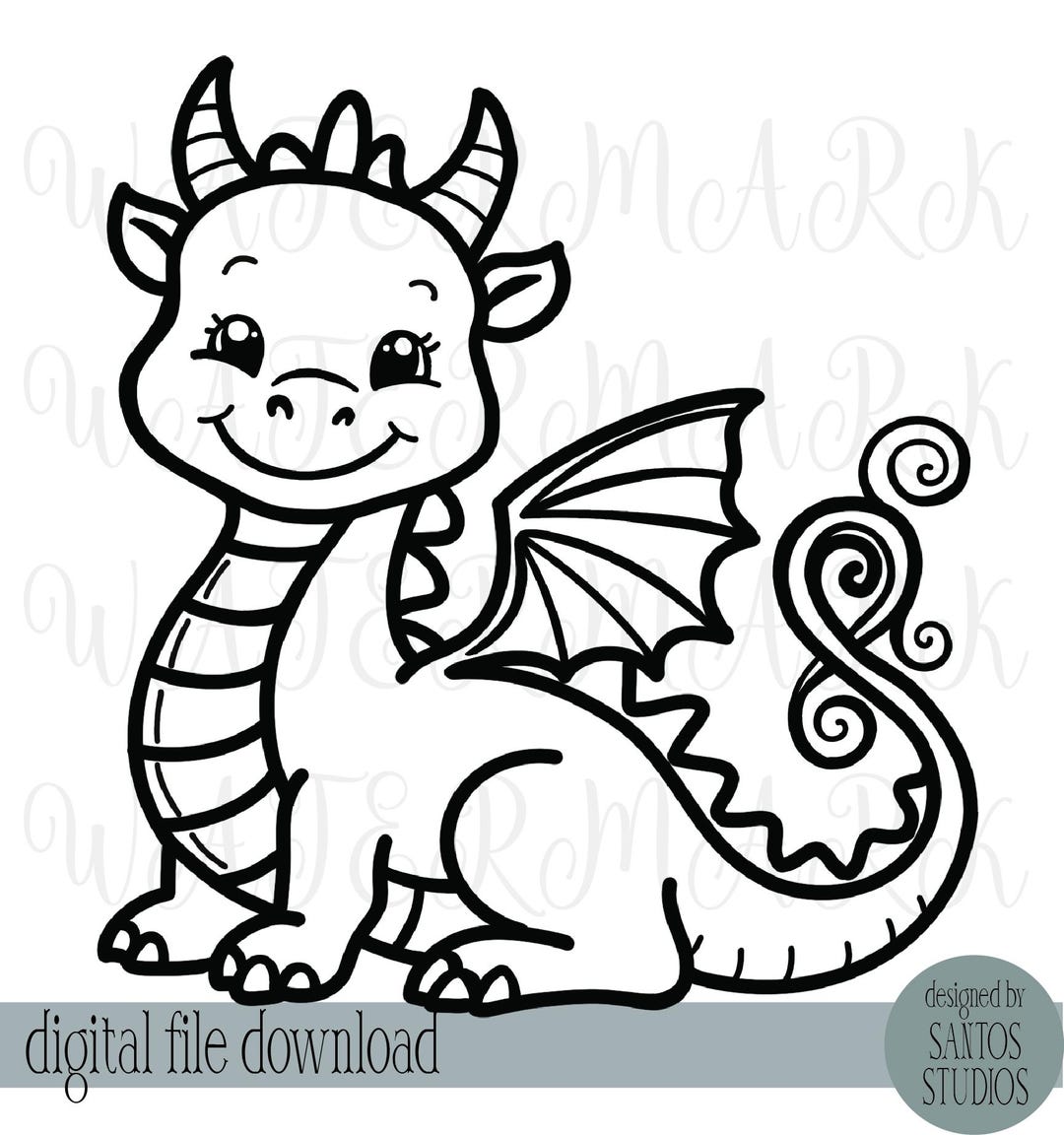 Cute Dragon SVG and PNG Clipart - Digital File Only - Use SVG With ...