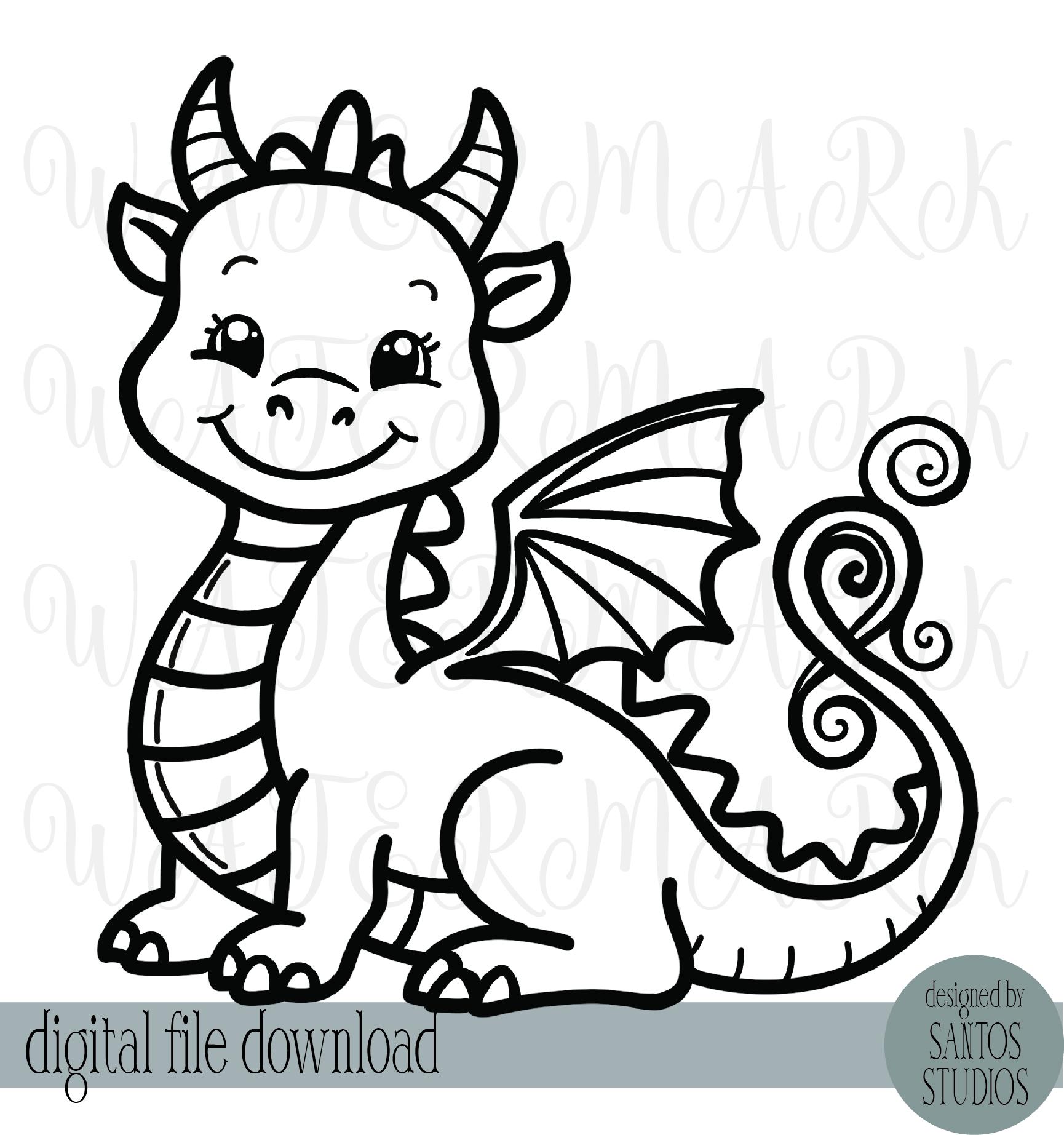 Cute Dragon SVG and PNG Clipart - Digital File Only - Use SVG With ...