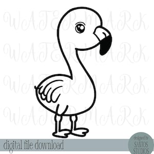Schattige baby flamingo SVG PNG-clipart - digitaal bestand voor Cricut Silhouette Glowforge clipart t-shirts sublimatie geschenken - ons originele ontwerp