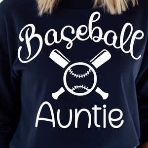 Baseball Auntie SVG - Esportes Beisebol para tias Arquivo SVG digital para uso com camisetas de máquinas Cricut ou Silhouette - Arquivo PNG bônus